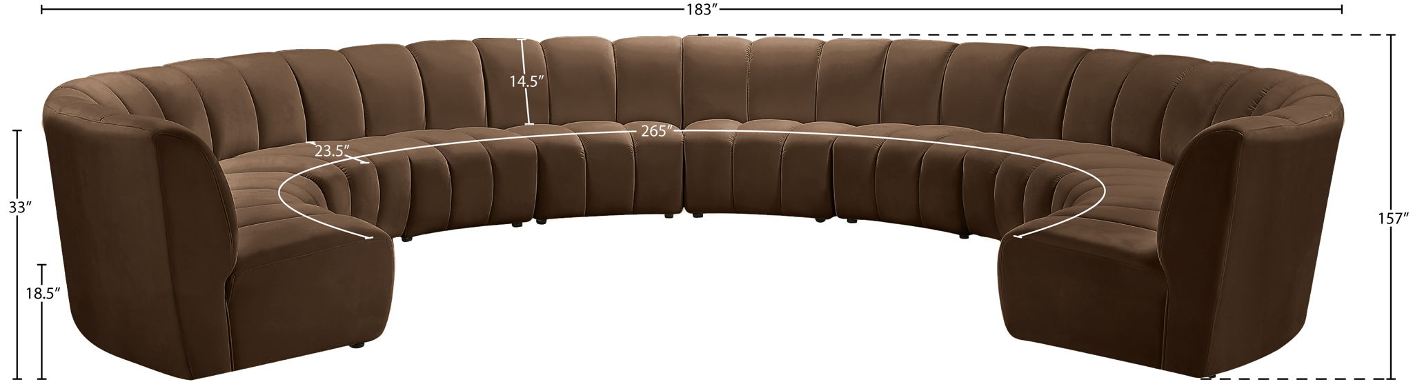Infinity - 10 Piece Velvet Modular Sectional