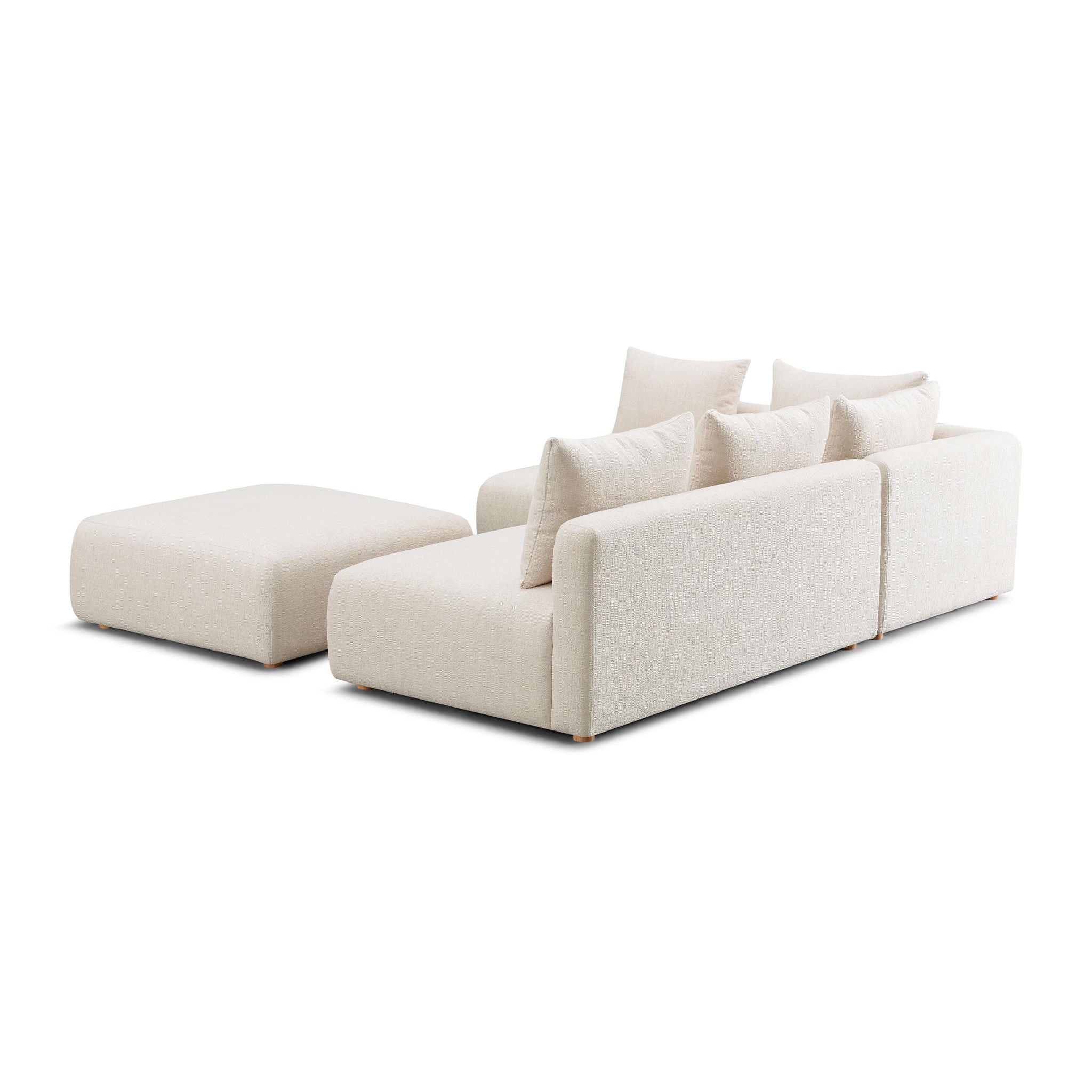Hangover - 4-Piece Modular Chaise Sectional - Cream