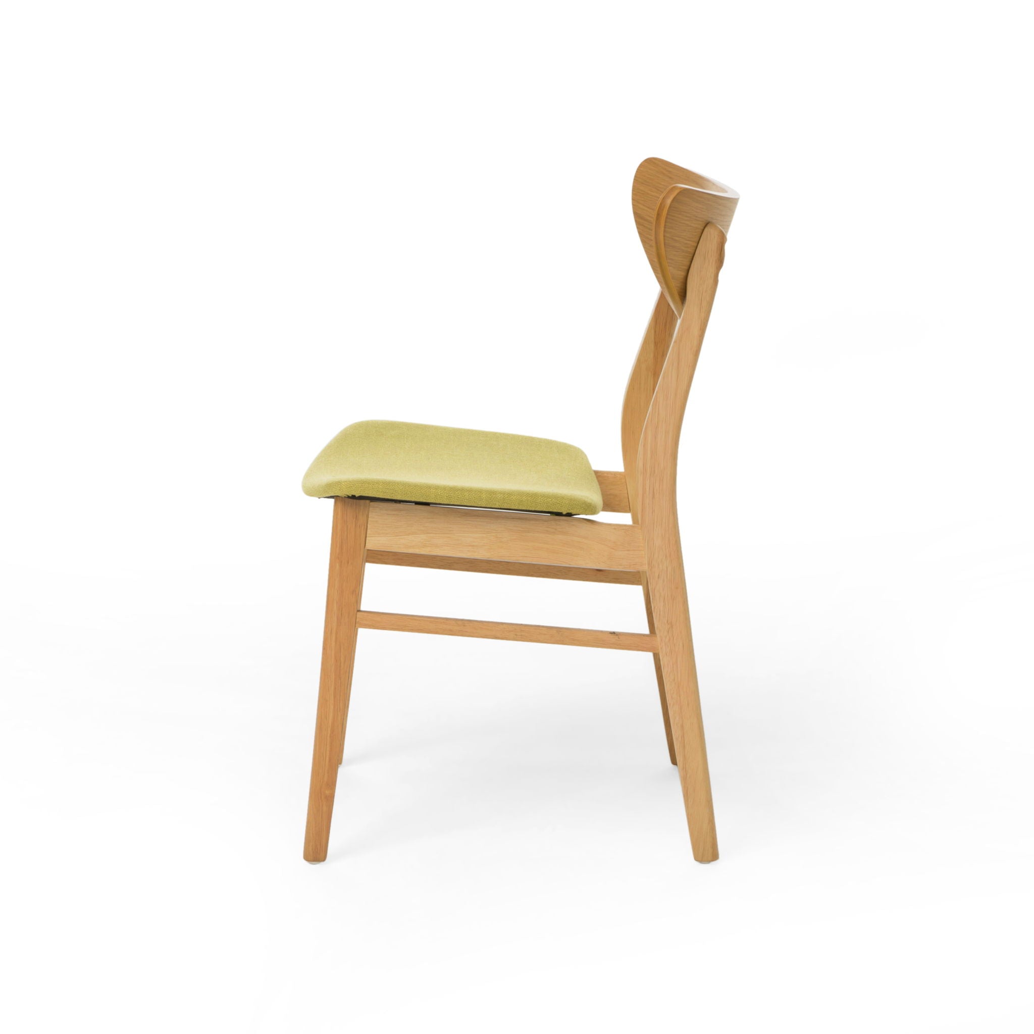 Contemporary Fabric Dining Chair With Wood And Sleek Design - Green