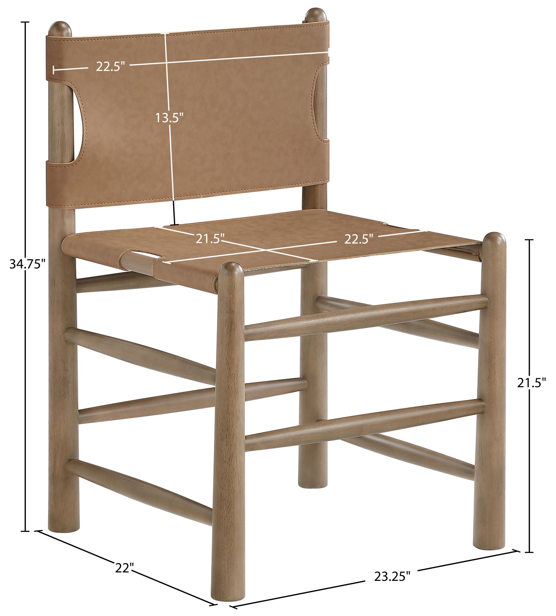 Santos - Vegan Leather Upholstered Dining Chair With Stained Brown Base (Set of 2)
