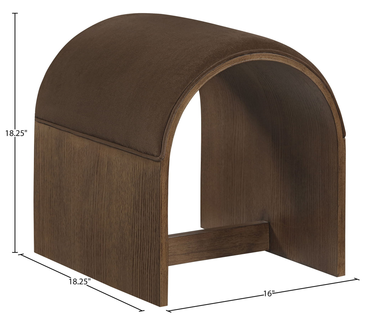 Sable - Velvet Performance Fabric Upholstered Bench
