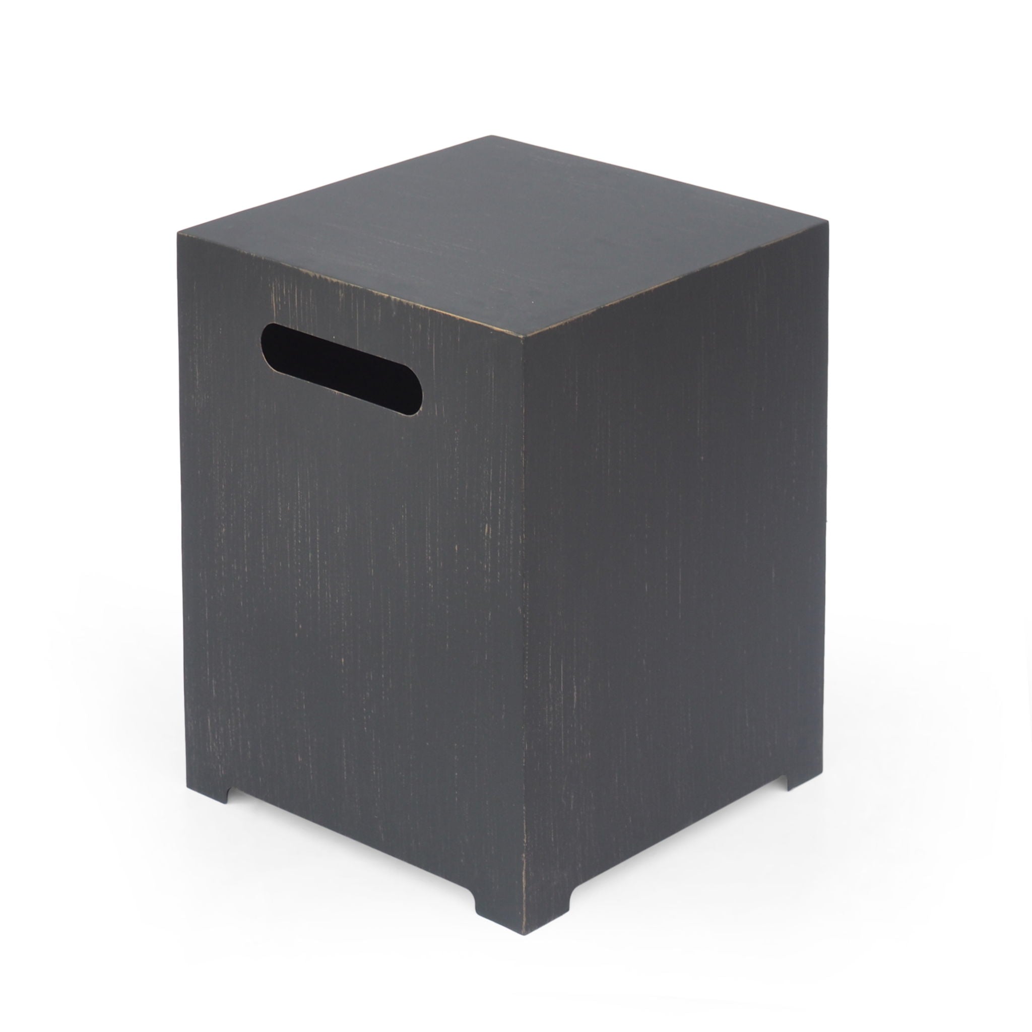 Modern Iron Tank Holder Side Table With Powder Coated Frame - Brown / Gold