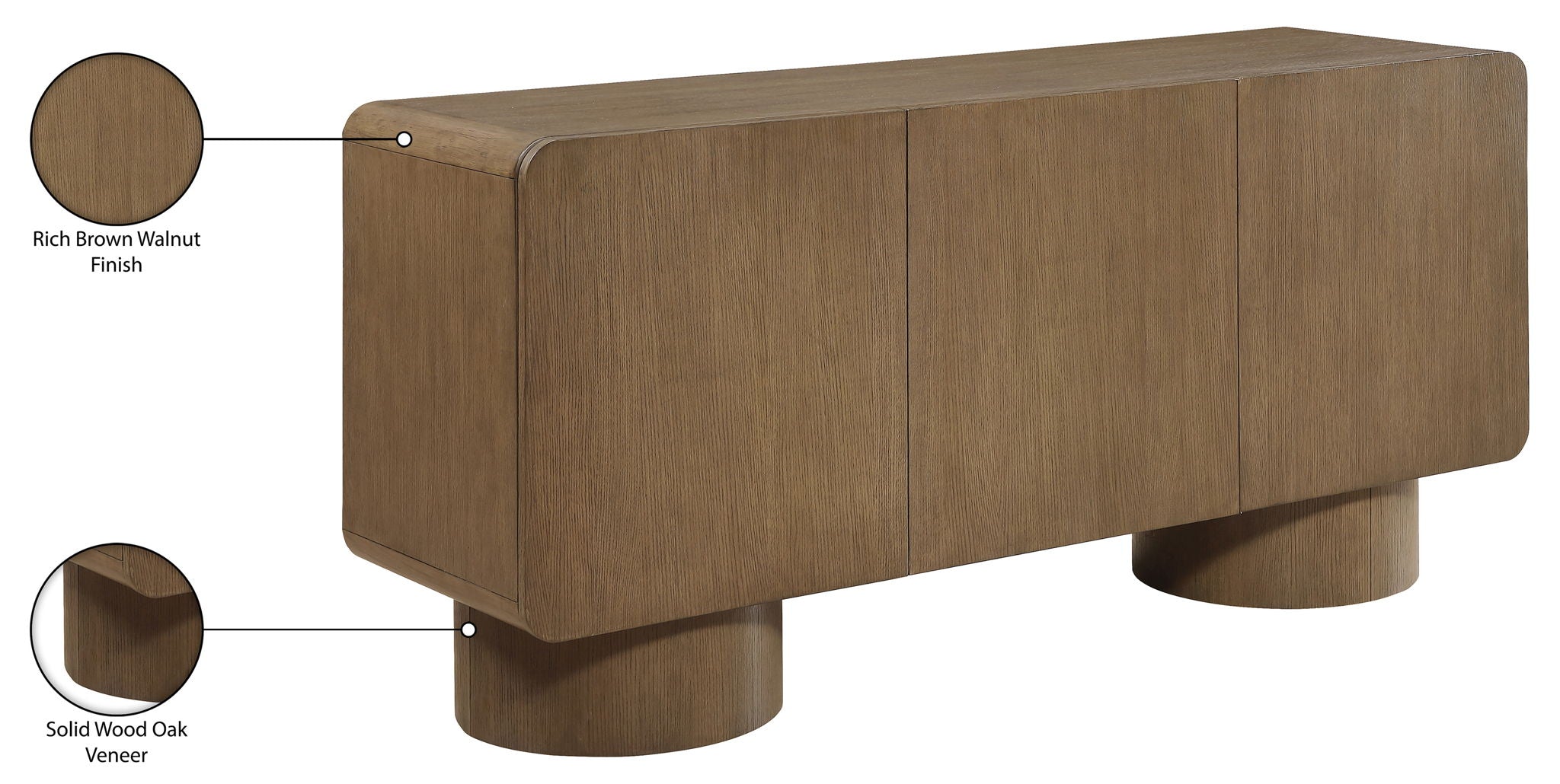 Adagio - Solid Wood And Oak Veneer Sideboard / Buffet