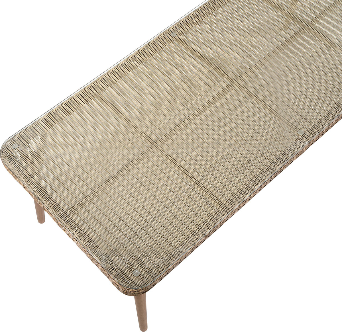 Seacrest - Tempered Glass Top And Wicker Outdoor Patio Dining Table