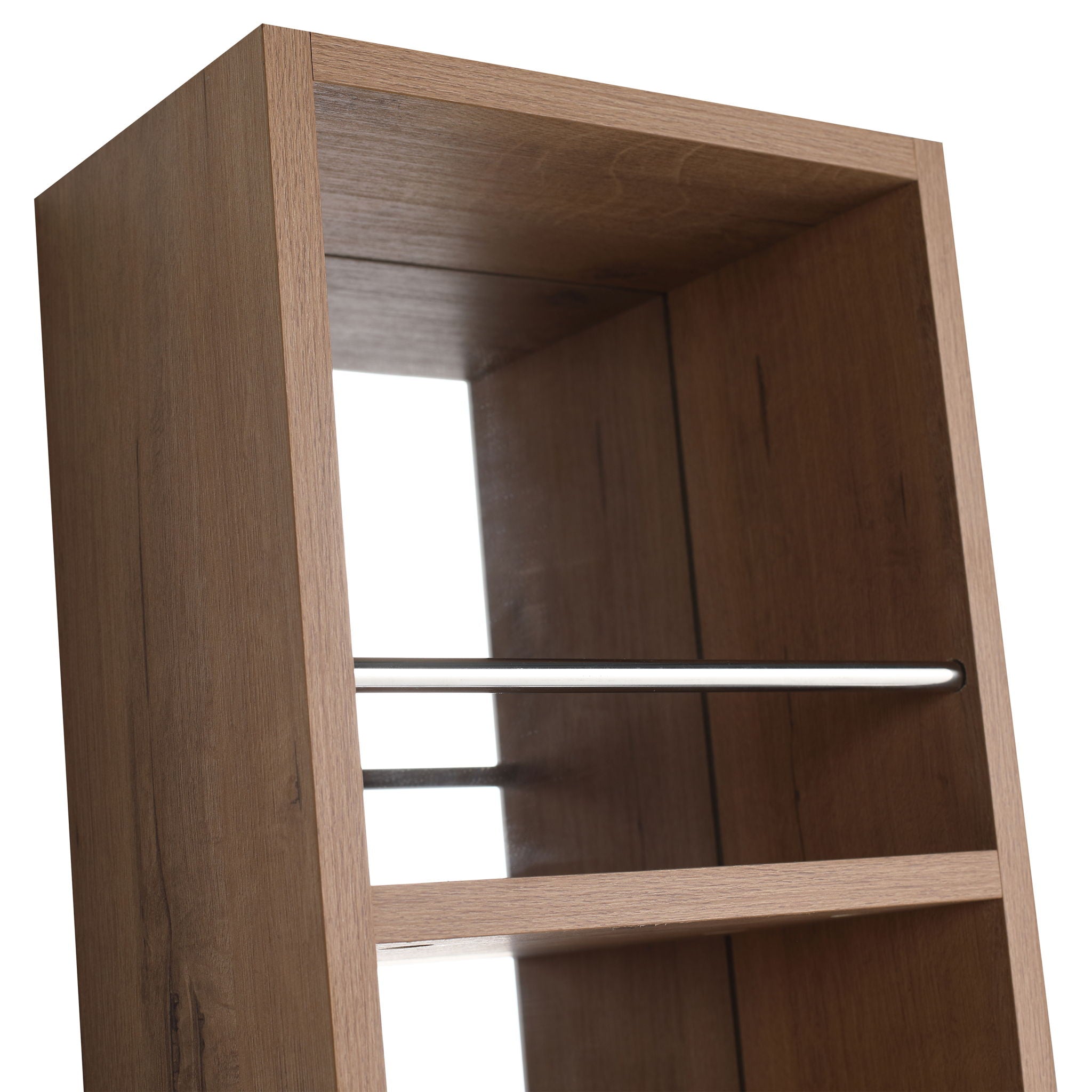 10" Wall Mounted Mirror Cabinet With Storage, Mirror - Imitative Oak