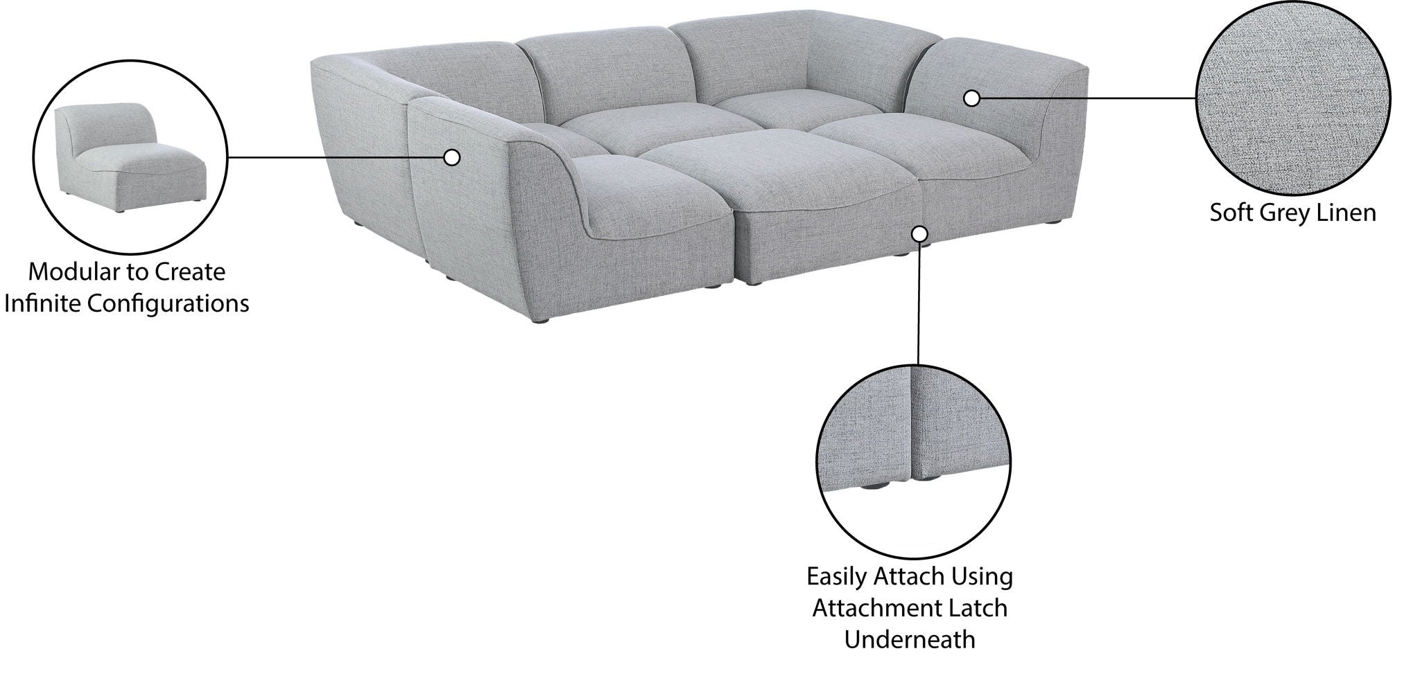 Miramar - 6 Piece Modular Sectional