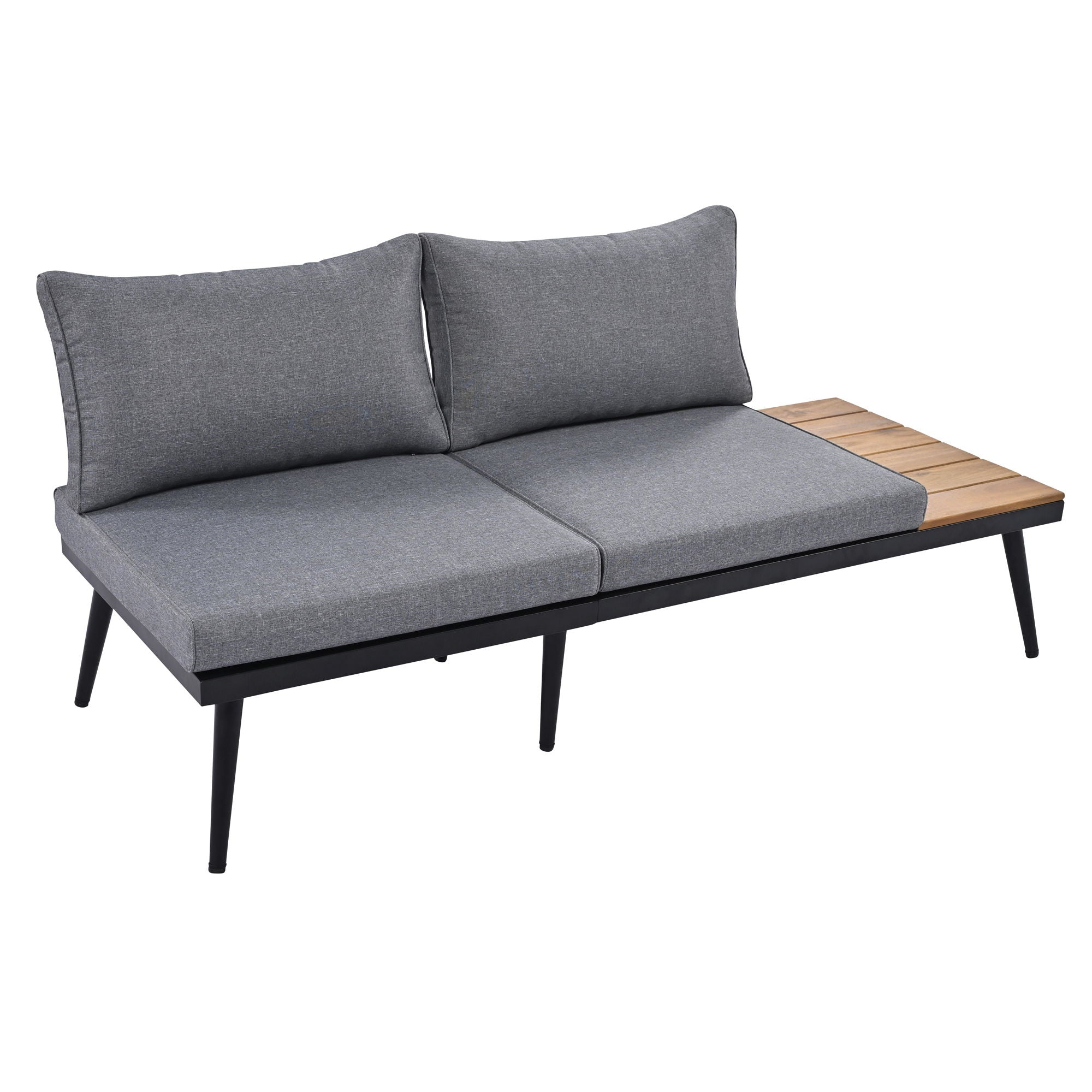 Modern Outdoor Sectional Sofa Set With Nesting Coffee Tables