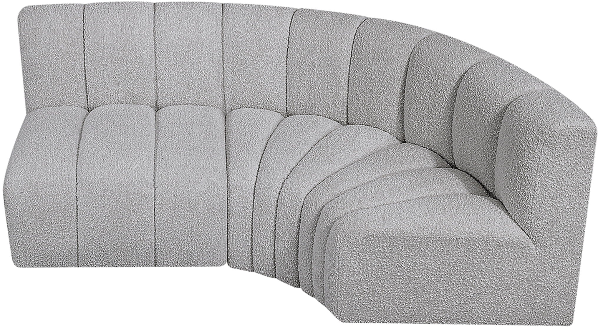 Arc - Boucle Fabric 3 Piece Sofa