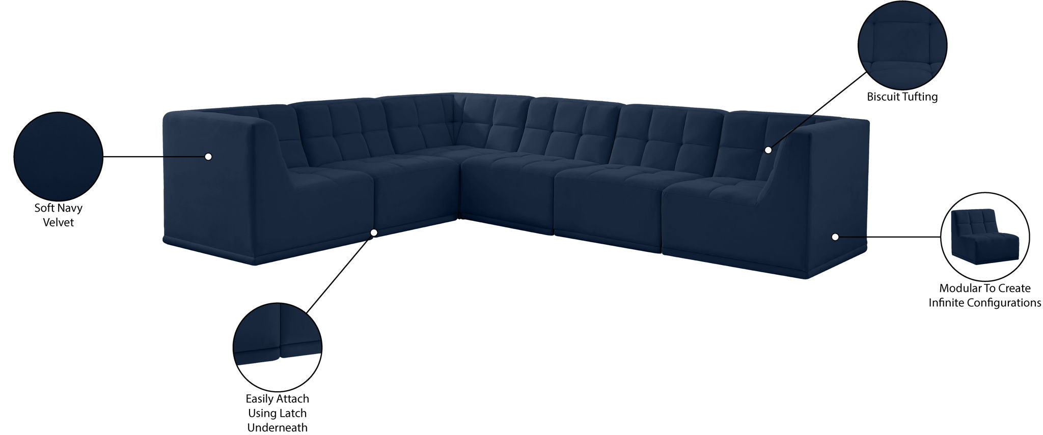 Relax - 6 Piece Modular Sectional