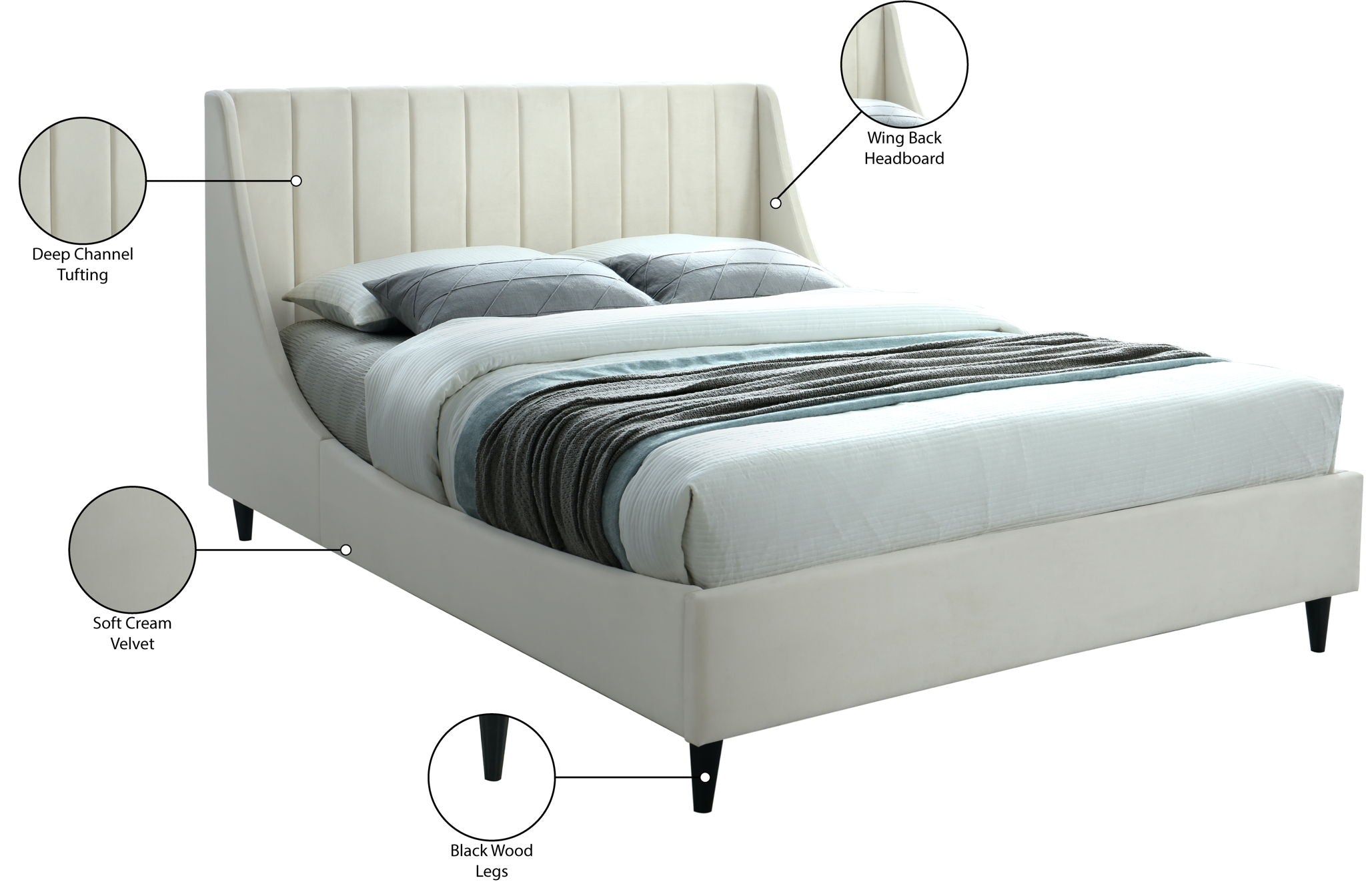 Eva - Velvet Bed
