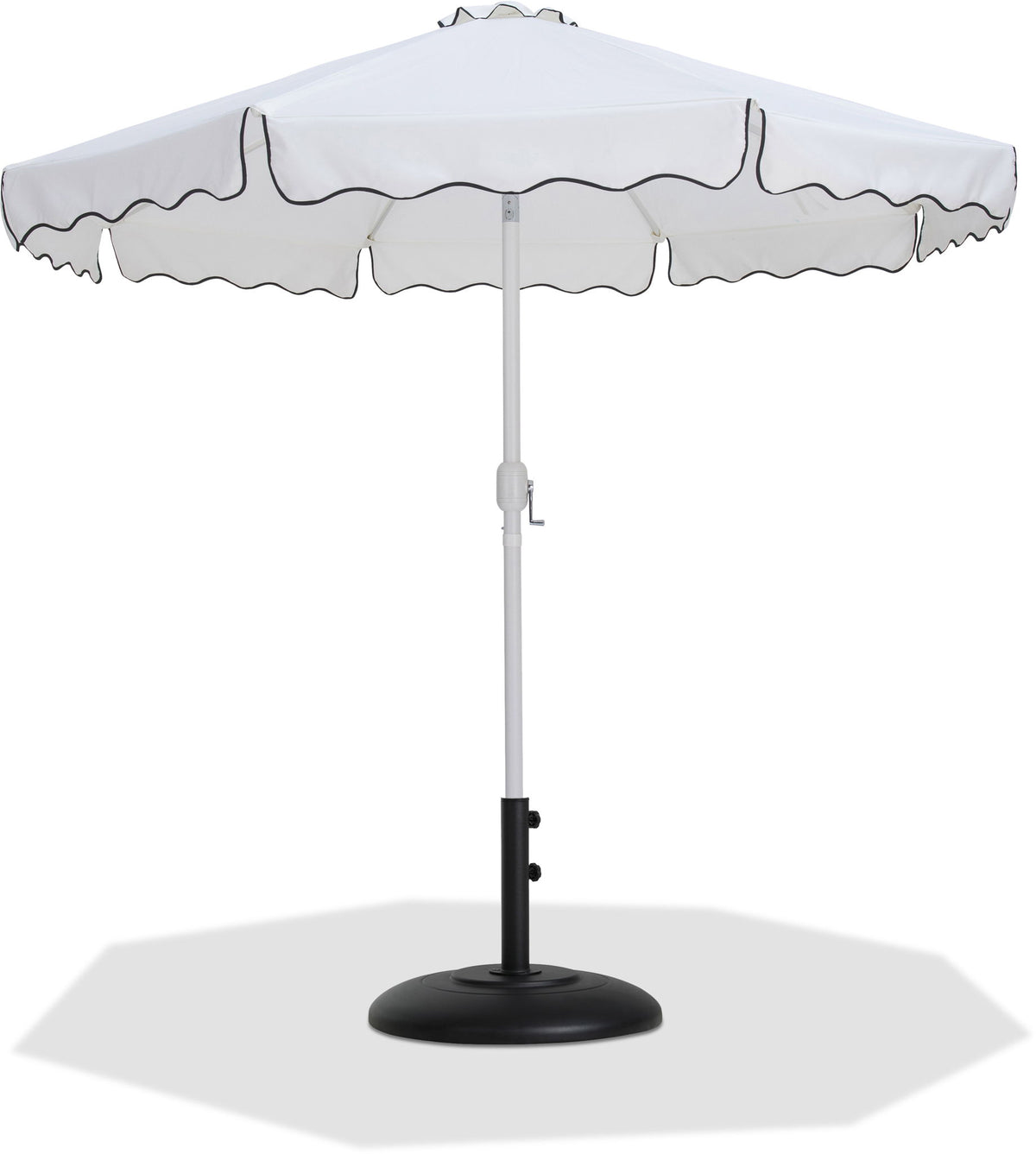 Amalfi - Patio Umbrella - Black Base / White Pole