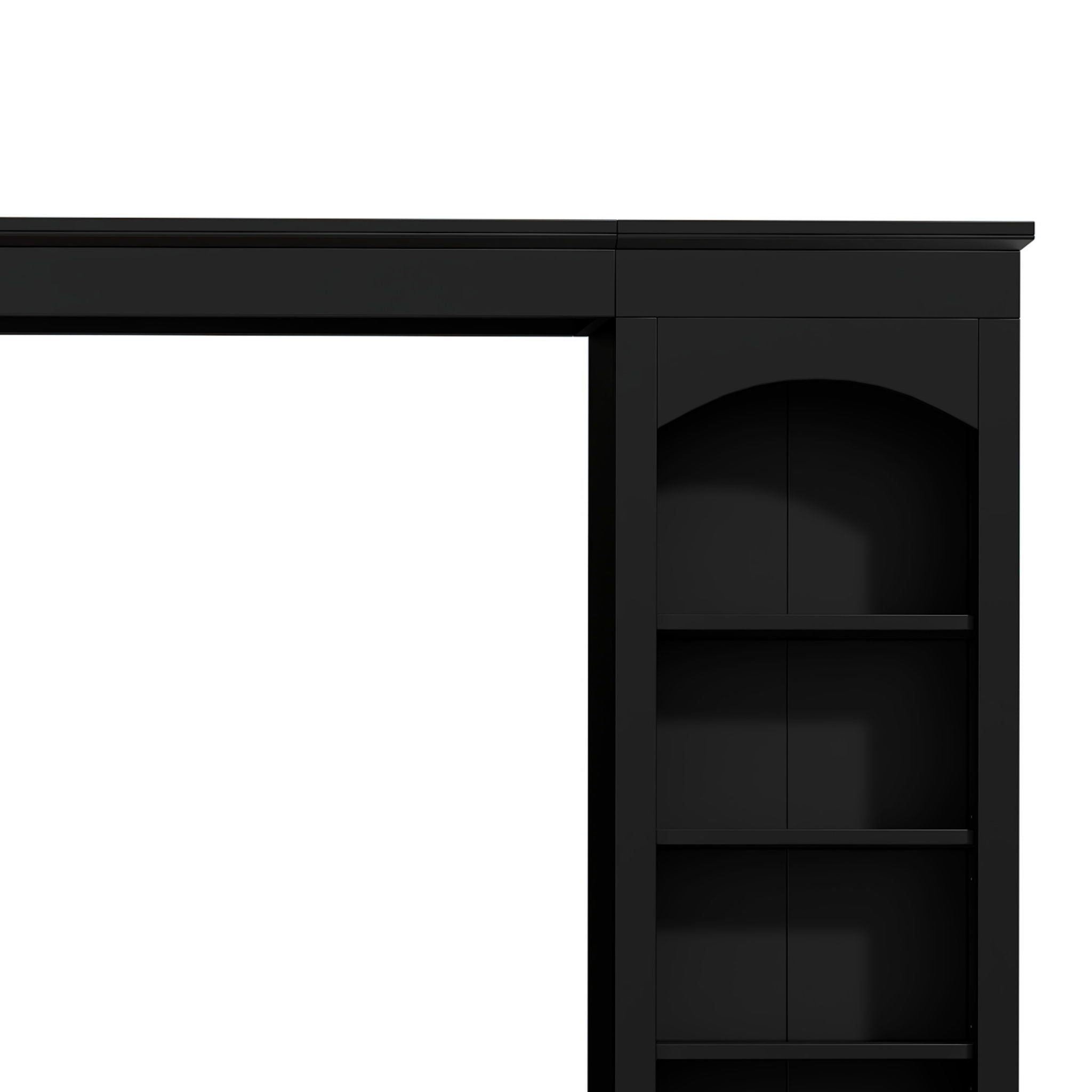 Arched Entertainment Center Wall Unit With Bookshelf, Retro Large TV Stand