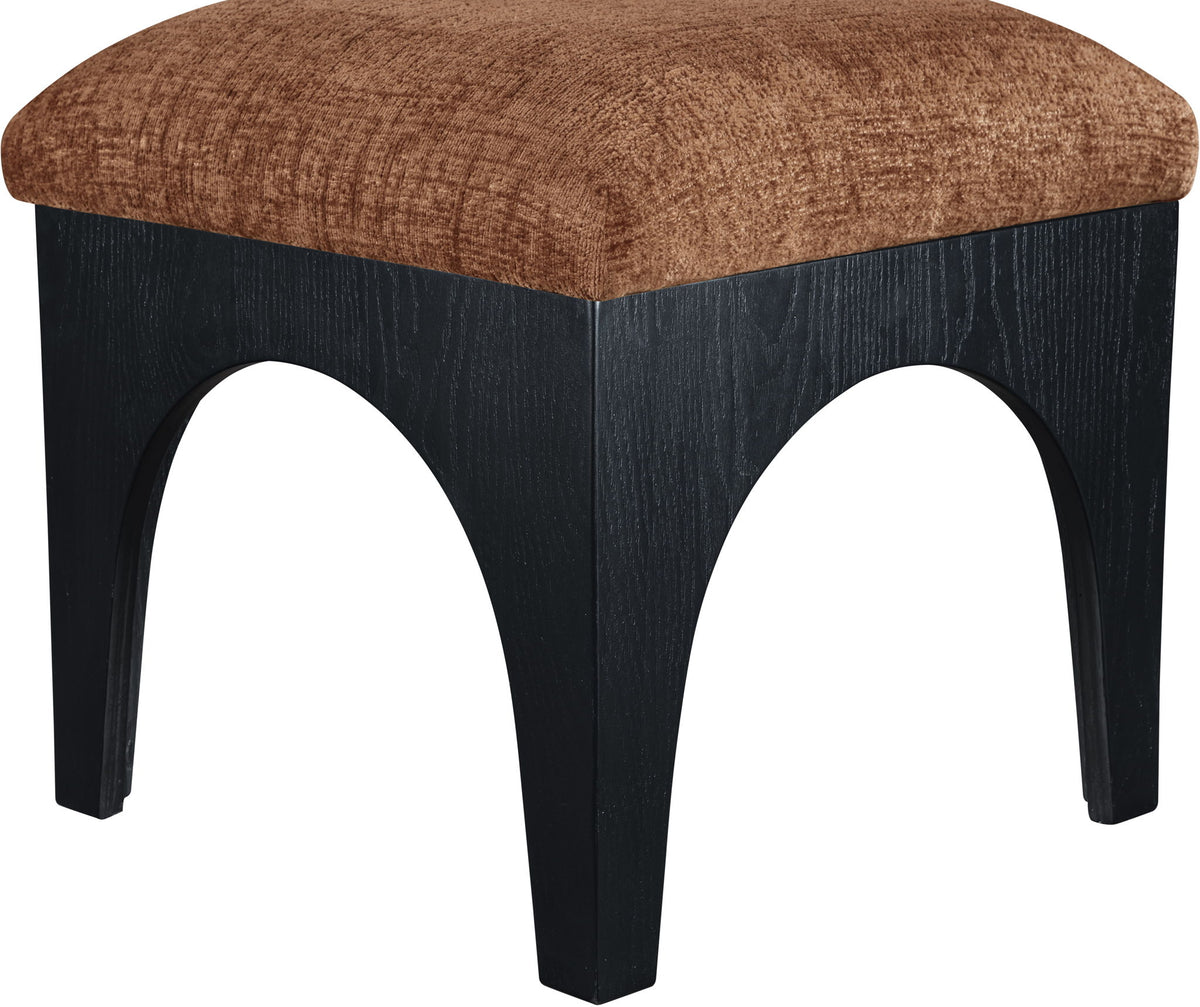 Lawson - Chenille Fabric Ottoman - Black Base