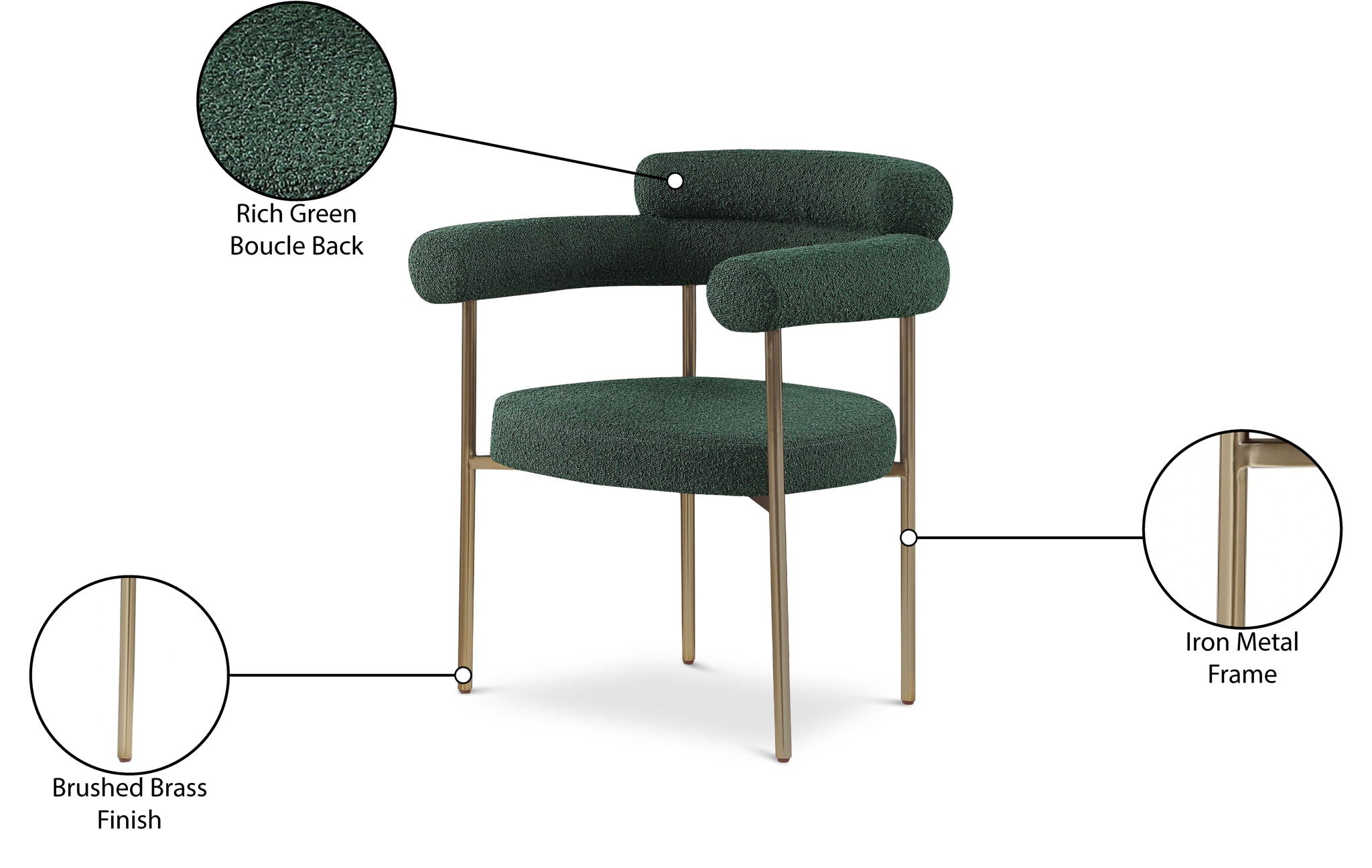 Blake - Boucle Fabric Dining Chair (Set of 2)