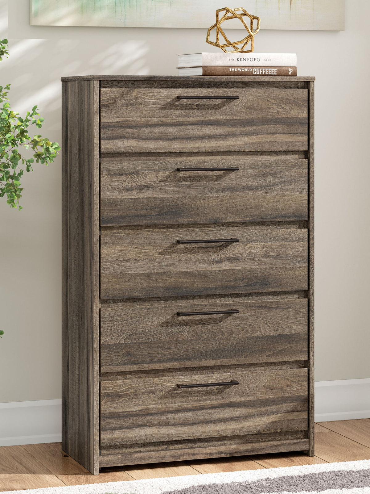 Elbrim - Five Drawer Chest - Brown