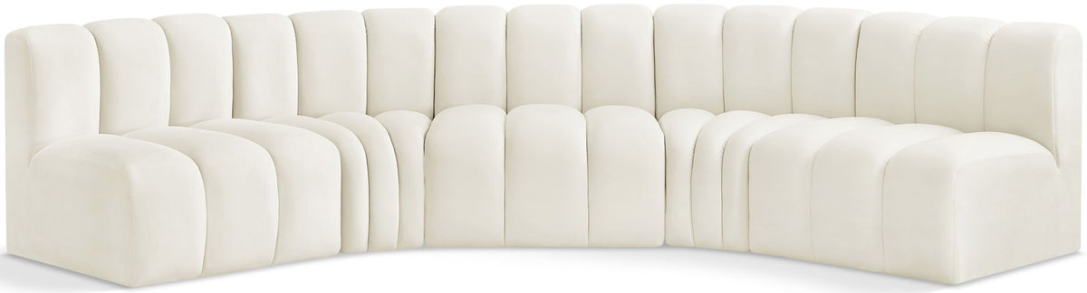 Arc - Velvet 5 Piece U-Shaped Modular Sofa