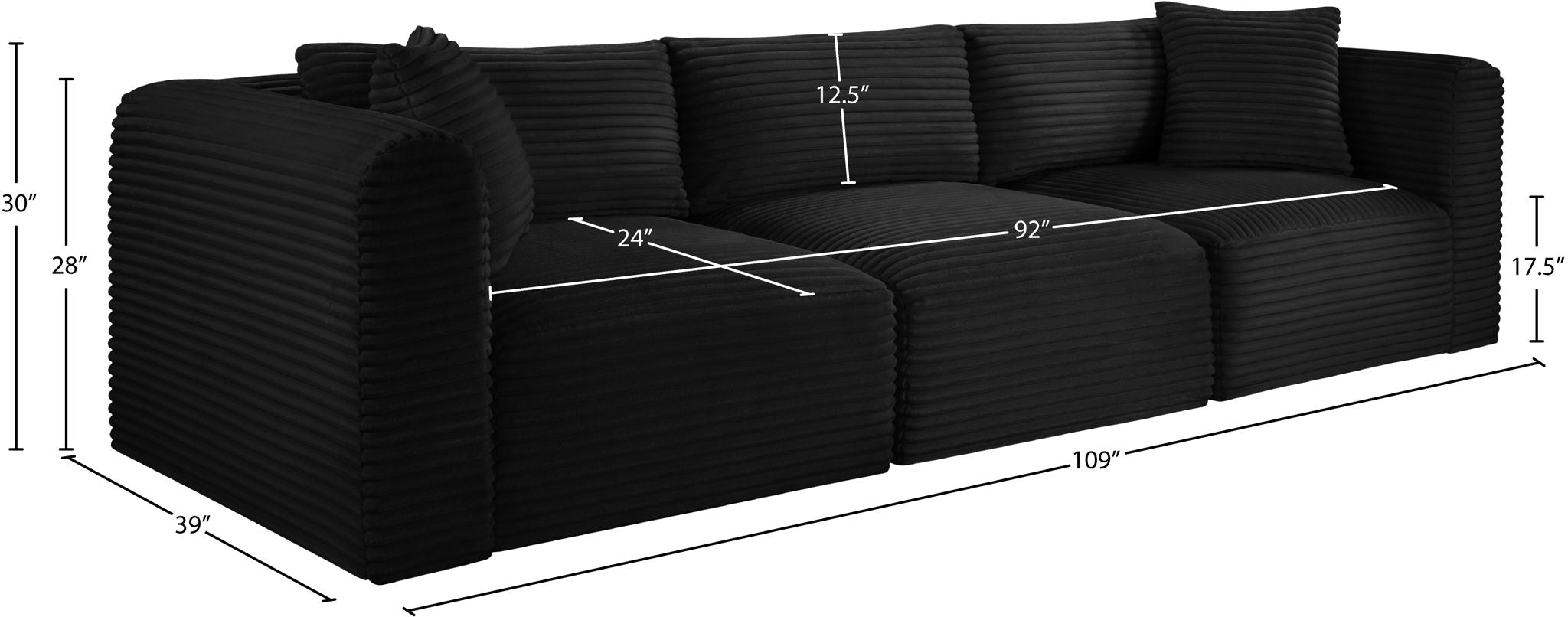 Shaggy - 3 Seat Modular Sofa