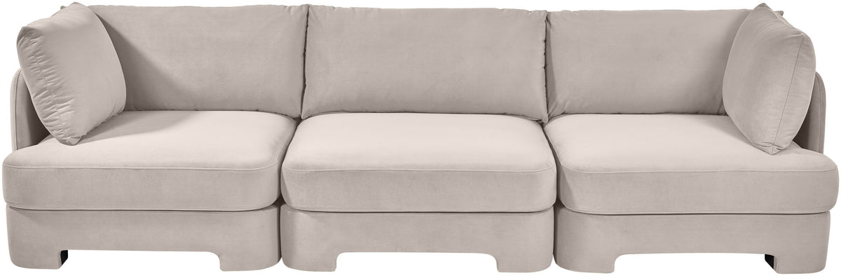 Hammond - Velvet Performance Fabric Upholstered 3 Piece Sofa