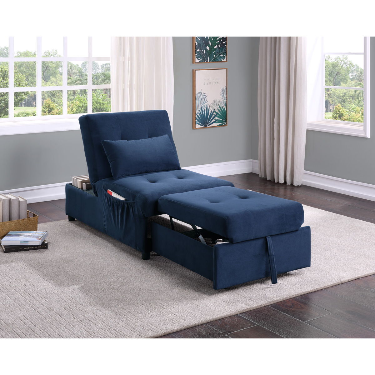 Garrell - Lift Top Storage Bench With Pull-Out Bed