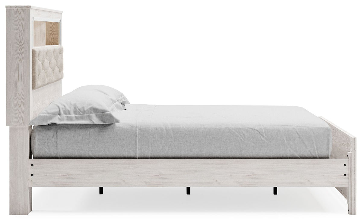 Altyra - Queen Panel Bookcase Bed With Roll Slats - White