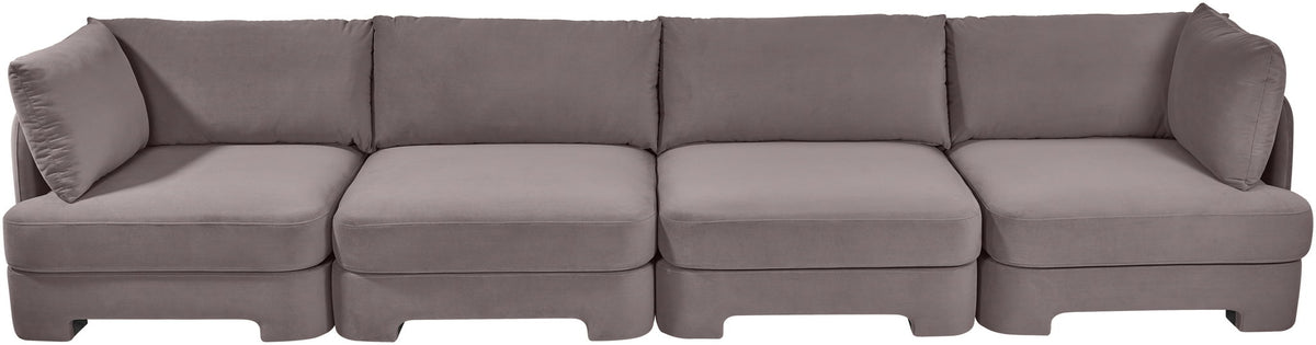 Hammond - Velvet Performance Fabric Upholstered 4 Piece Sofa