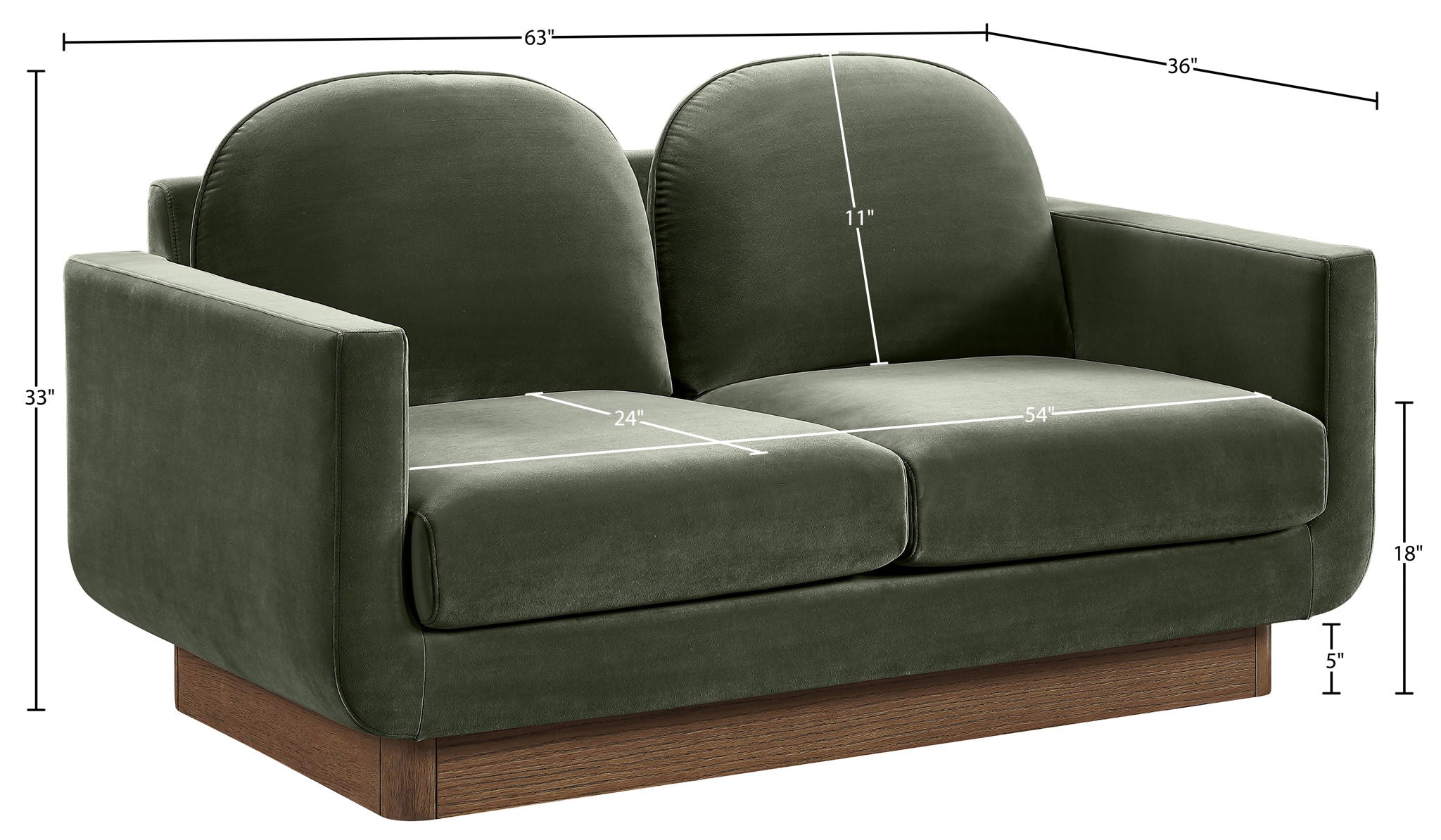 Diviento - Velvet Performance Fabric Upholstered Loveseat