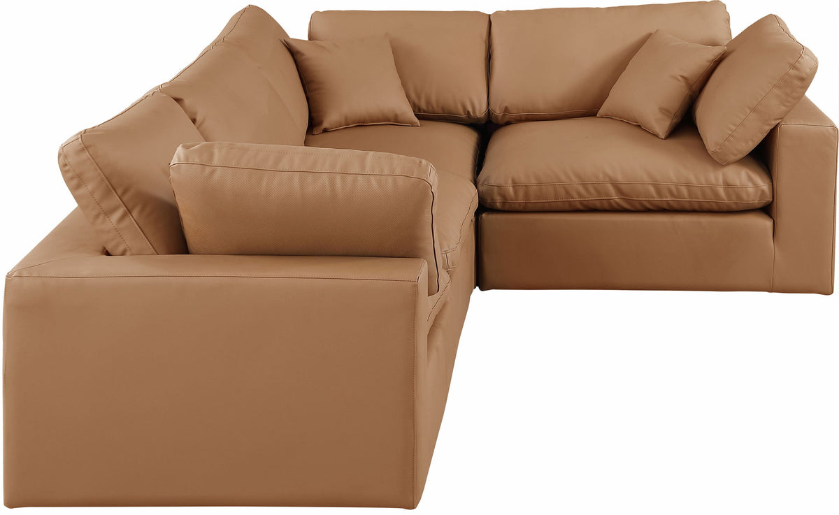 Comfy - 4 Piece Faux Leather Modular Sectional