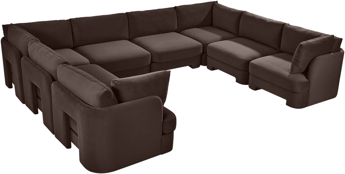Hammond - Velvet Performance Fabric Upholstered 8 Piece U-Shaped Sectional