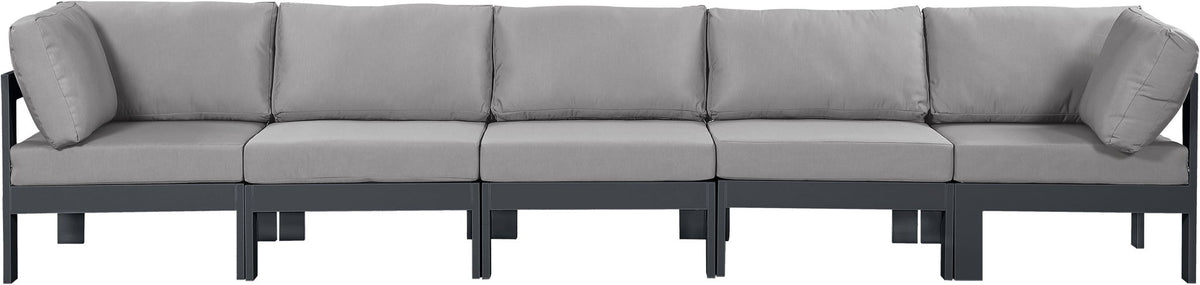 Nizuc - Outdoor Patio 5 Seat Modular Sofa With Gray Frame