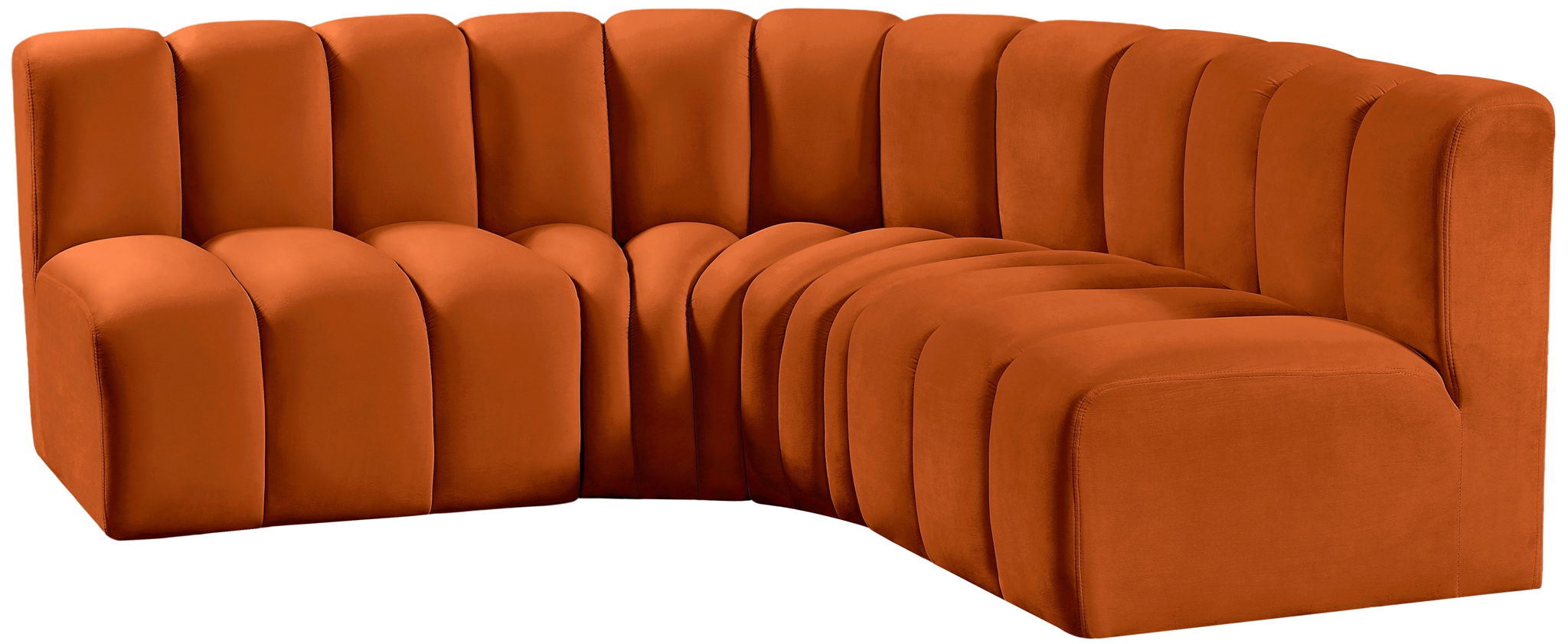 Arc - Velvet 4 Piece Corner Modular Sofa