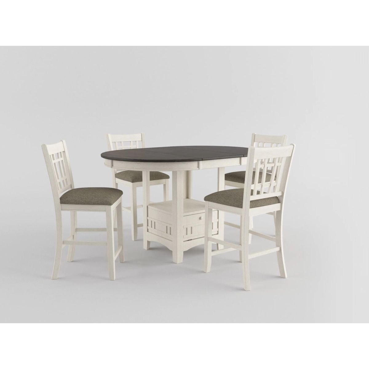 Junipero - Round / Oval Counter Height Table With Storage Base