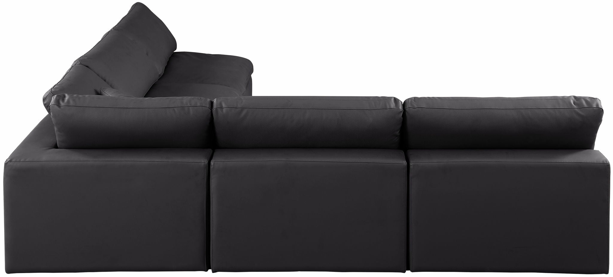 Comfy - 5 Piece Faux Leather Modular Corner Armless Sectional
