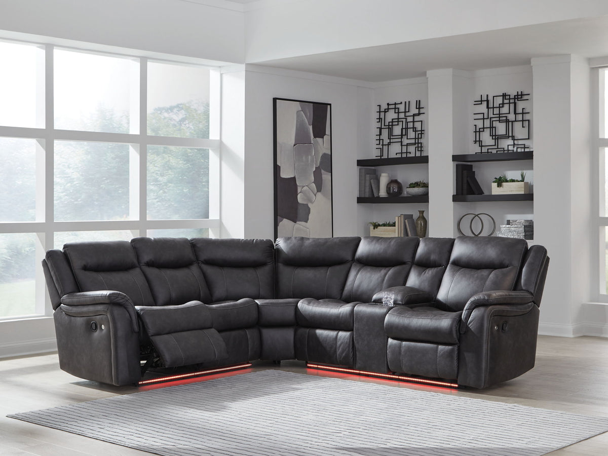 Sultan Meadow - 2-Piece Reclining Sectional - Carbon