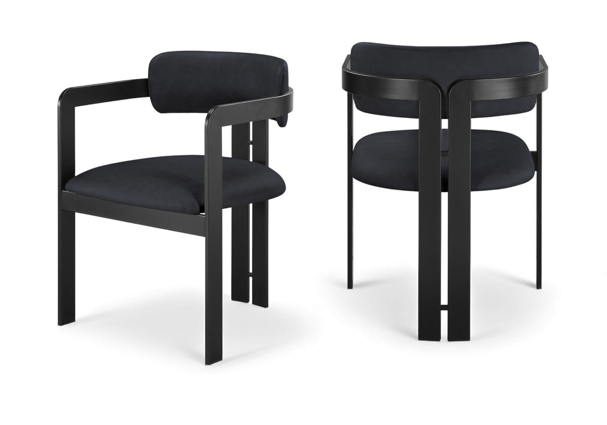 Aurum - Vegan Leather Upholstered Dining Chair With Graphite Black Base (Set of 2)