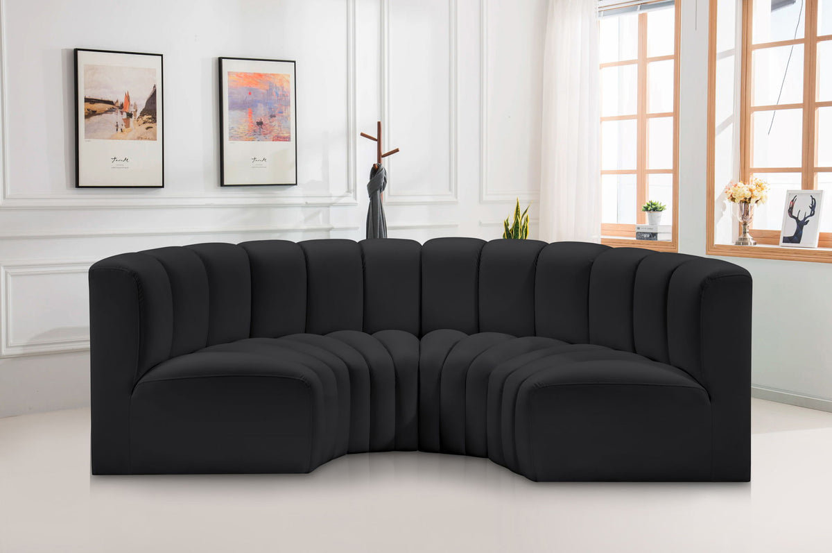 Arc - Faux Leather 4 Piece U-Shaped Modular Sofa