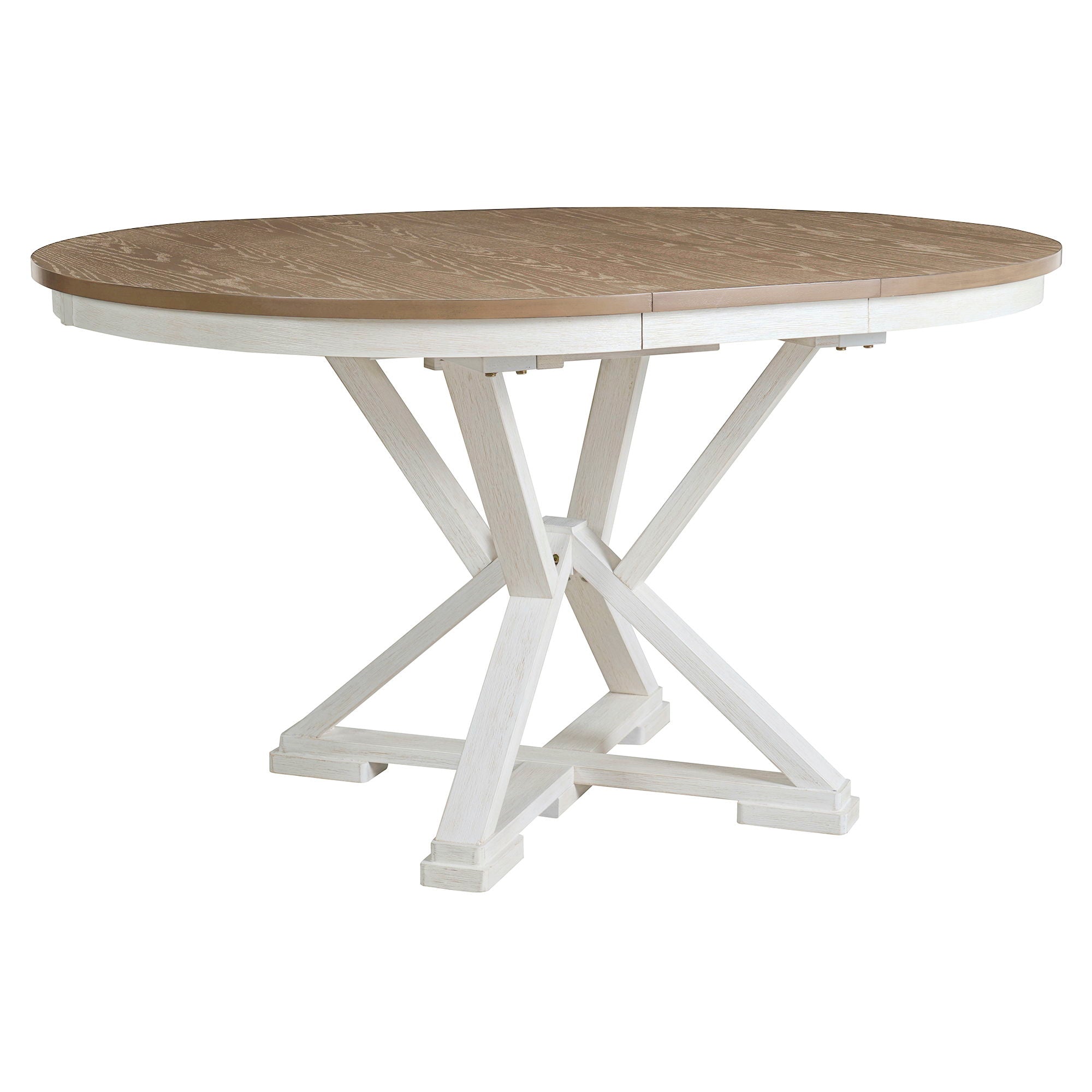 Dining Set With Extendable Round Table And 4 Upholstered Chairs