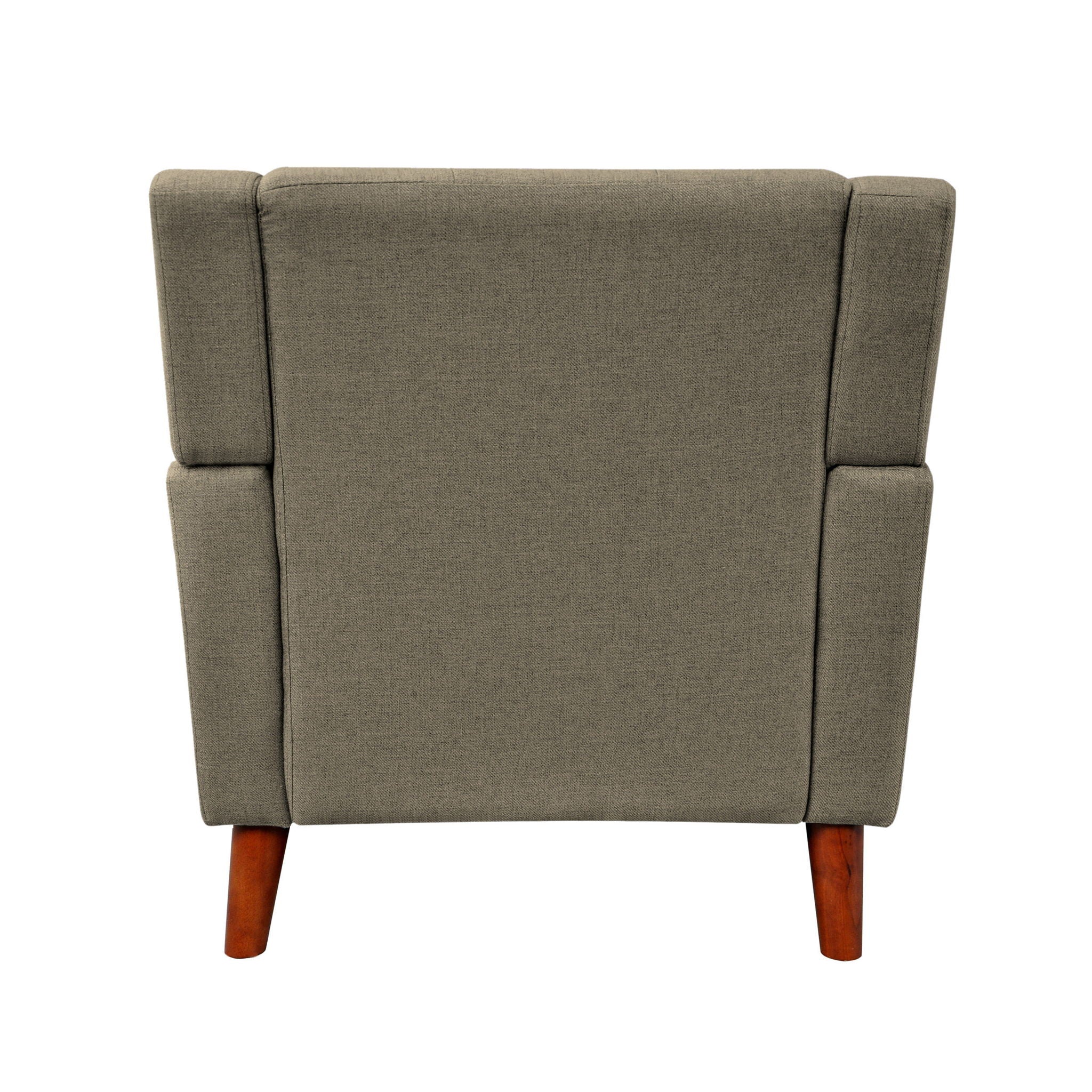 Upholstered Armchair With Button Tufting And Tapered Legs - Mocha
