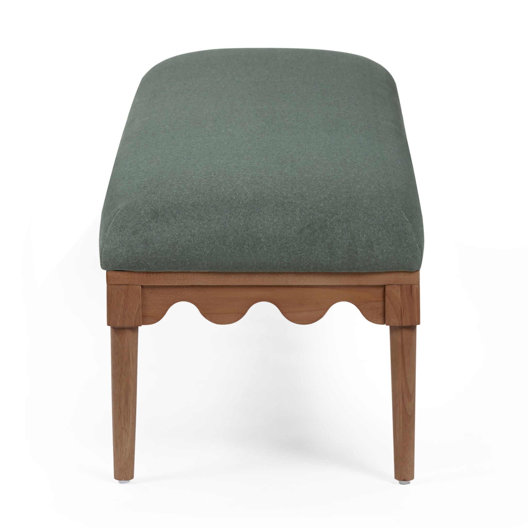 Oodle - Vegan Mohair Bench, Walnut Legs