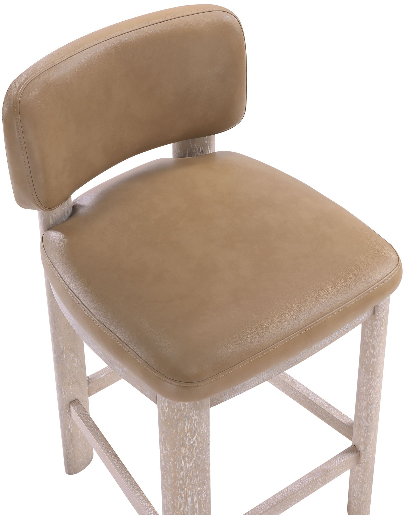 Paloma - Vegan Leather Upholstered Counter Stool (Set of 2) - Tan / Rich Natural