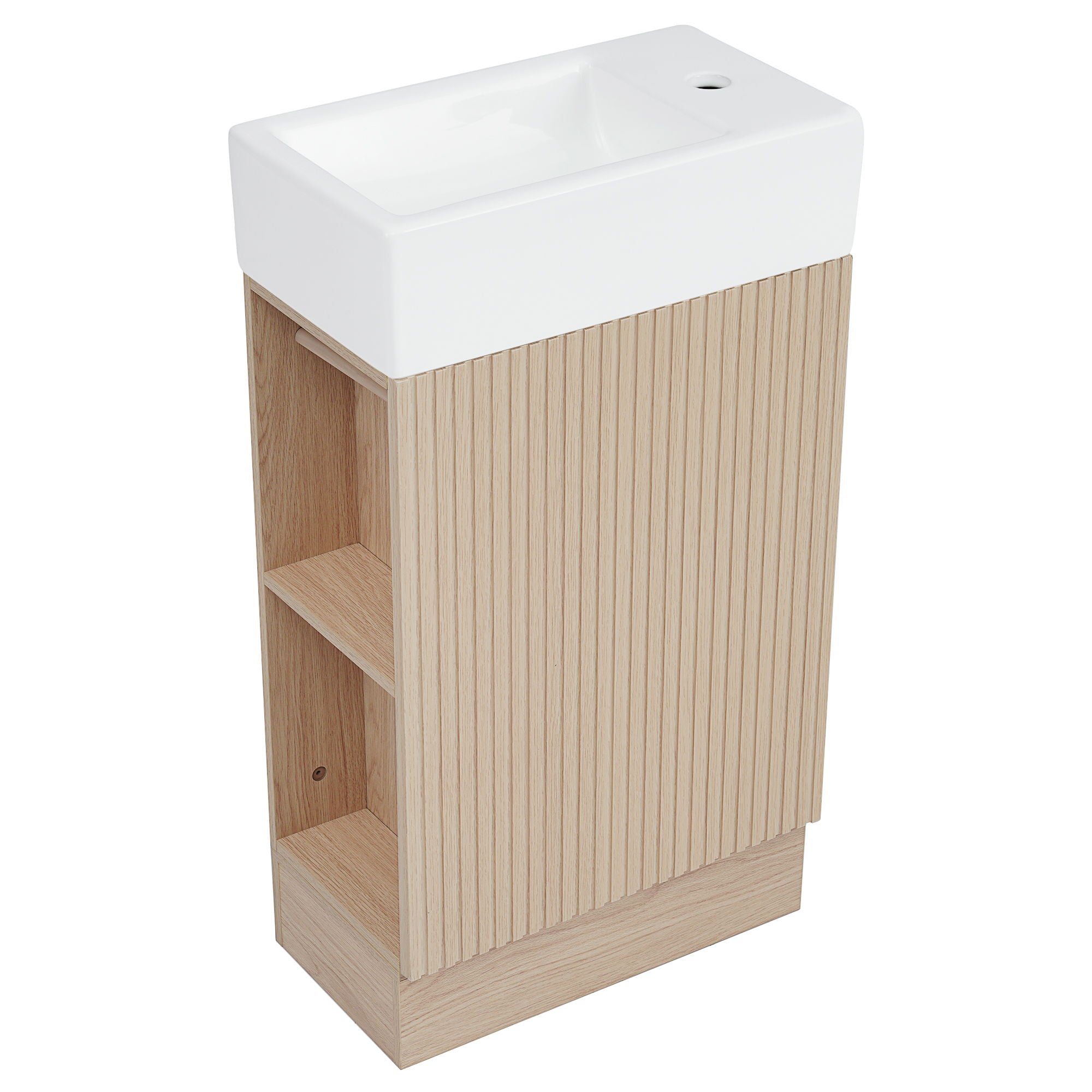 Modern Bathroom Vanity With Sink And 2 Tier Shelf