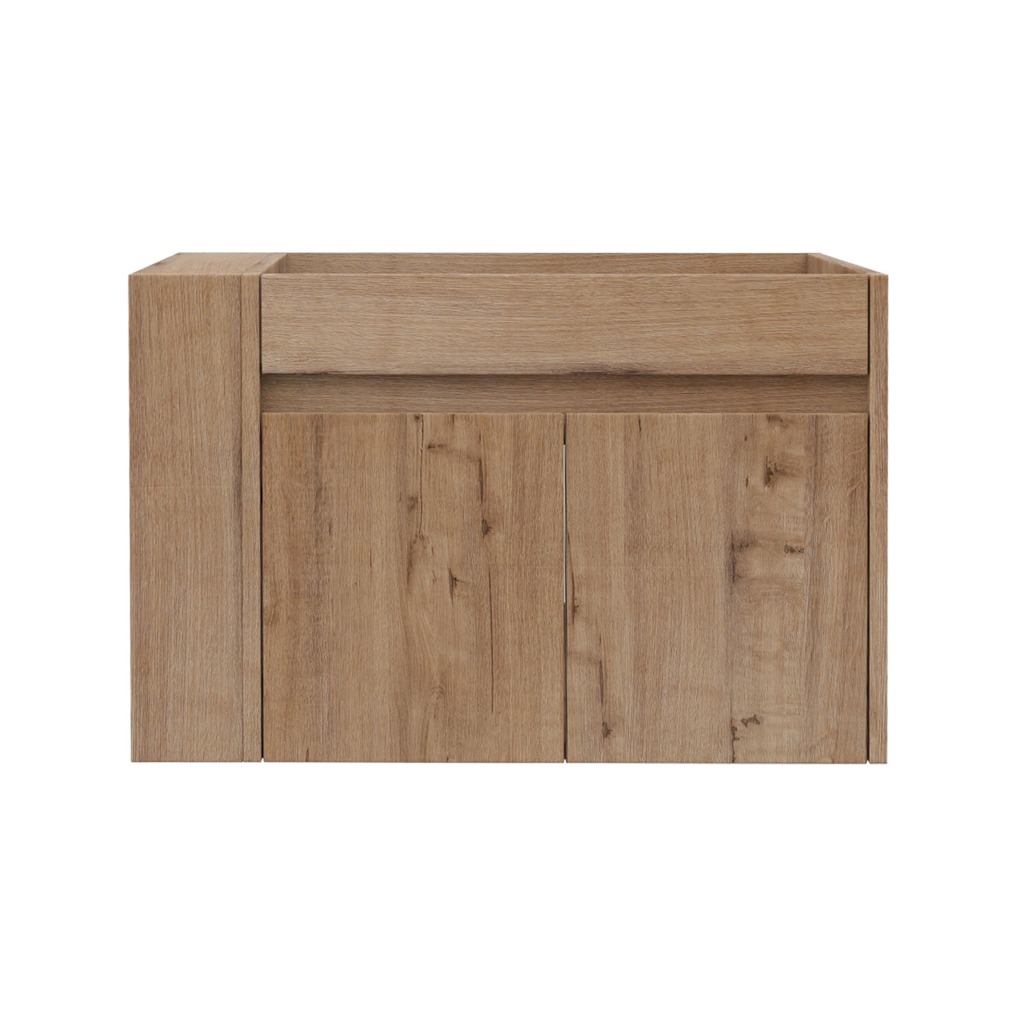 Wall Mounted Bathroom Vanity With Open Shelf, 29" Size (Vanity Only) - Imitative Oak