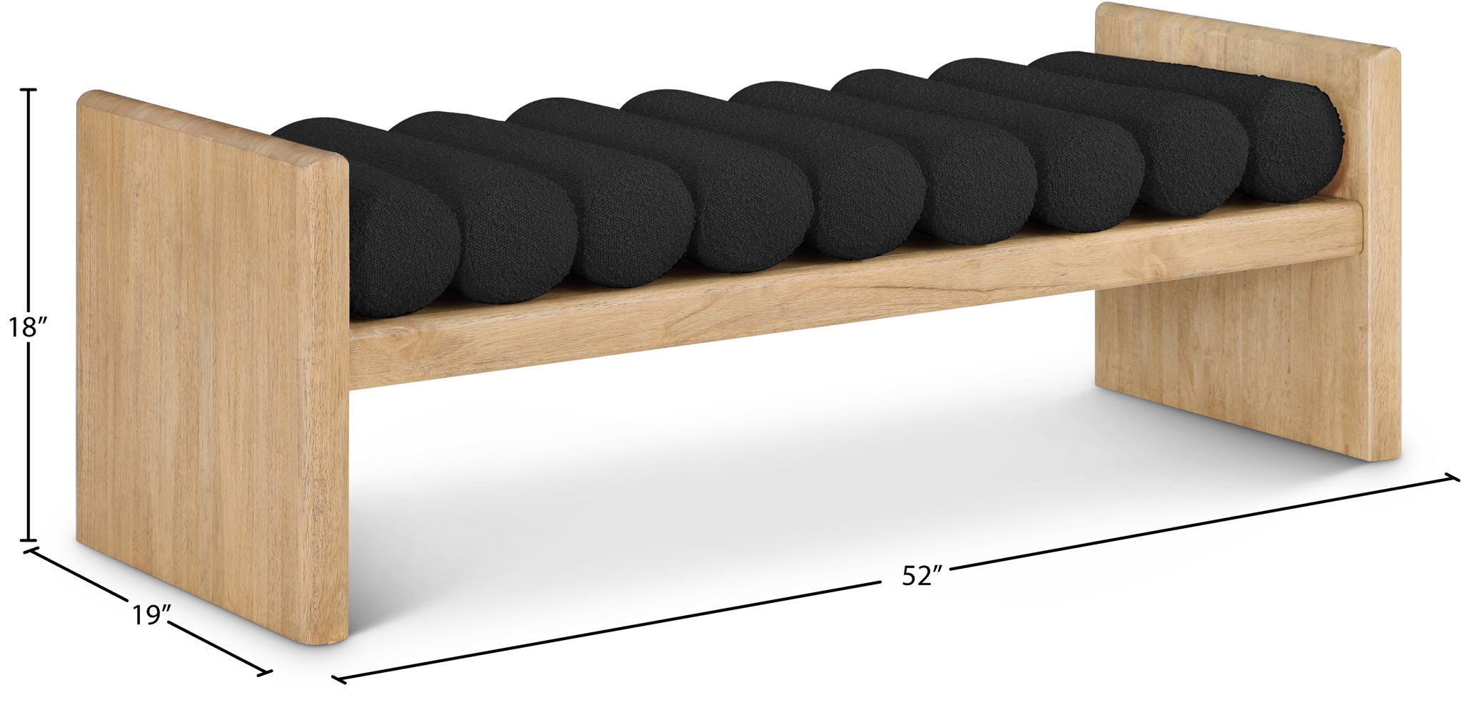 Waverly - Bench With Natural Frame