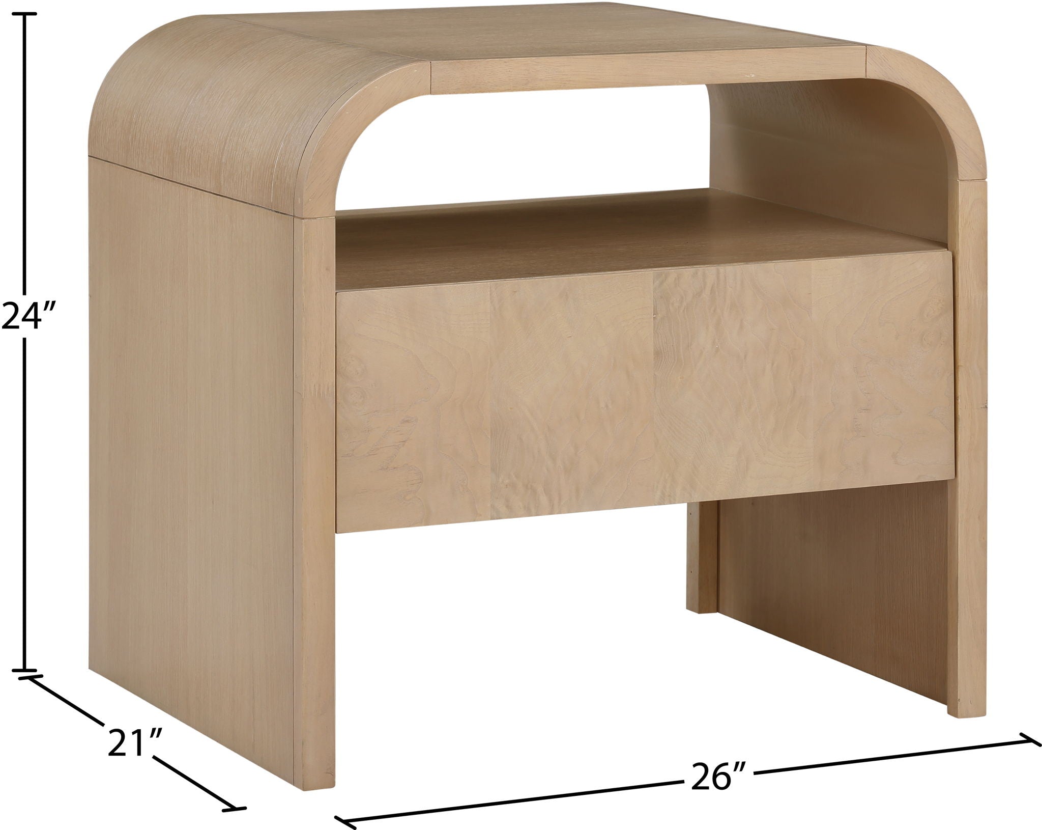 Giada - Solid Wood And Veneer Nightstand