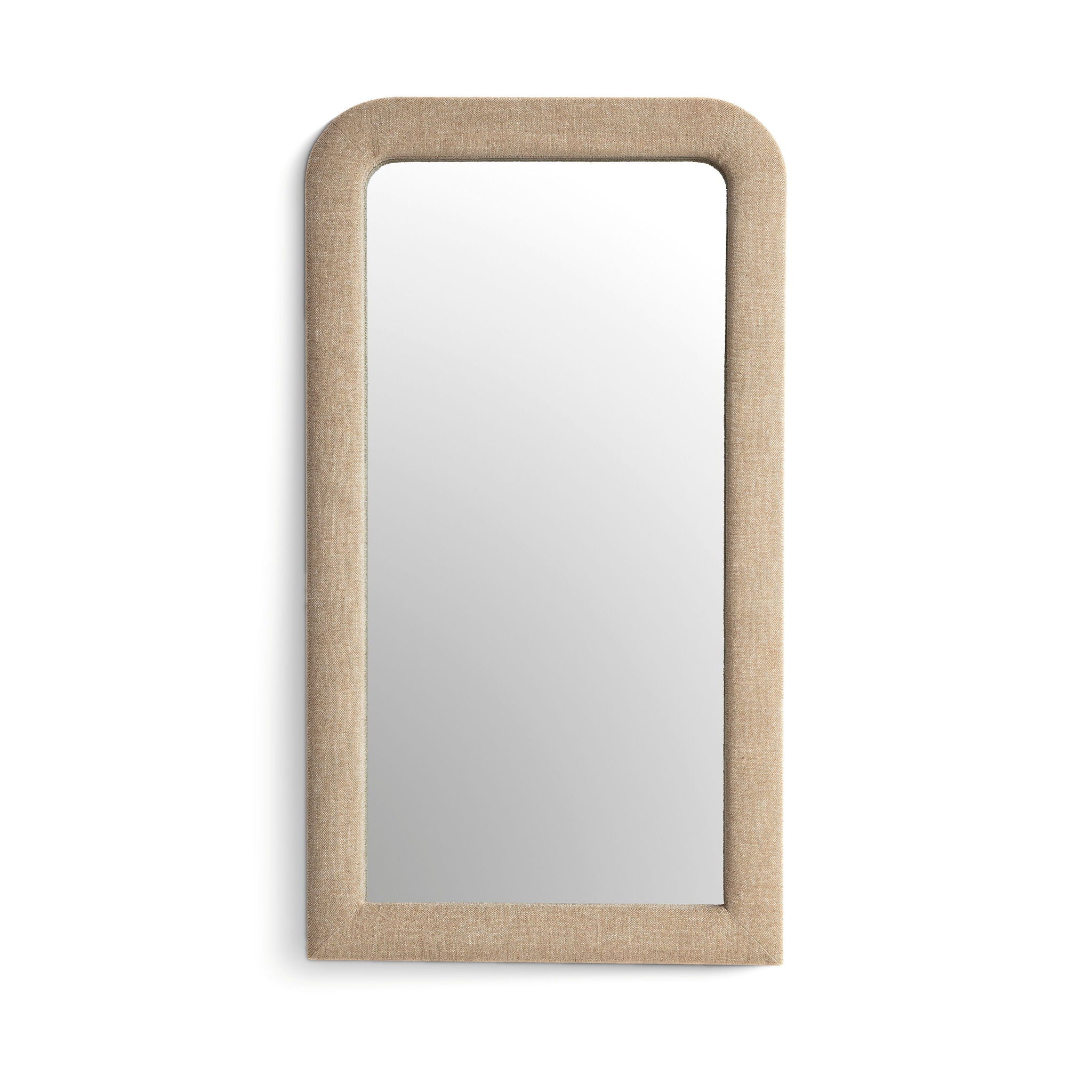 Heidi - Oversized Upholstered Floor Mirror In Textured Fabric