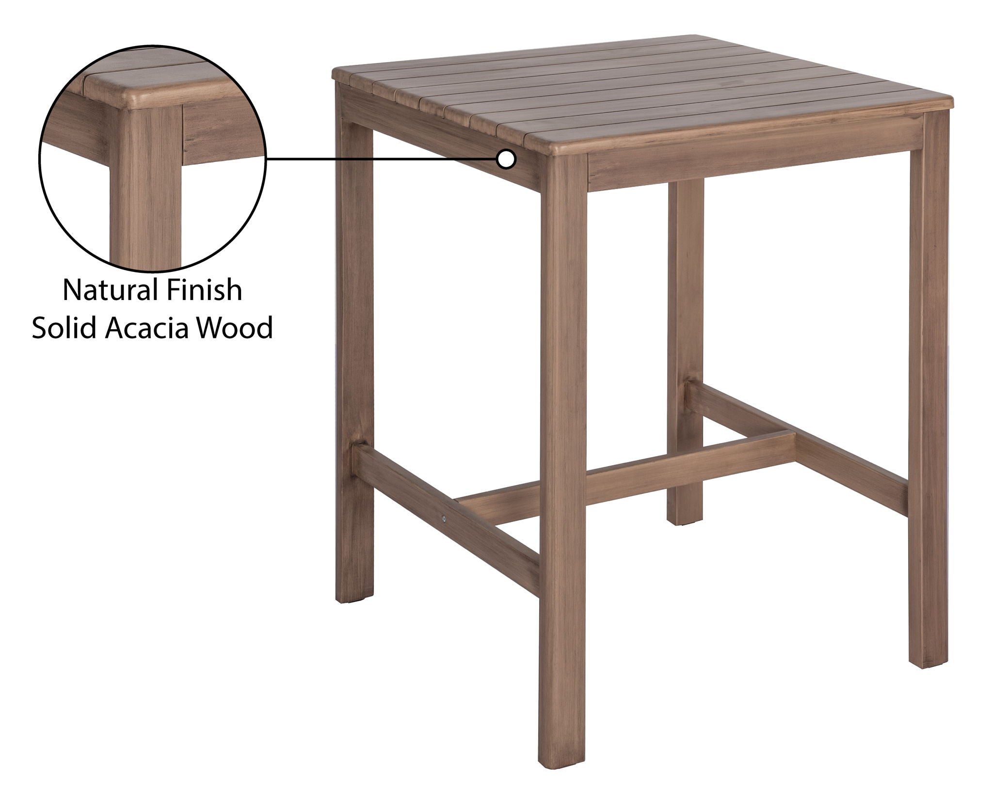 Newport - Acacia Wood Outdoor Patio Bar Table