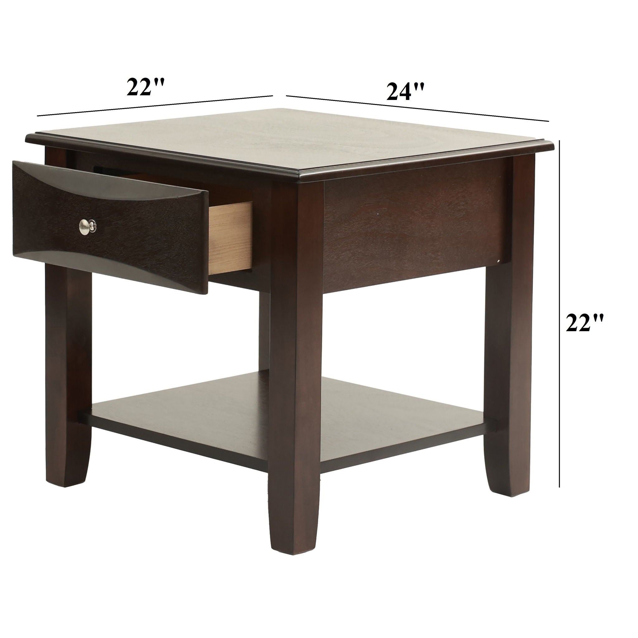 Table Set With Drawers And Open Shelf Storage