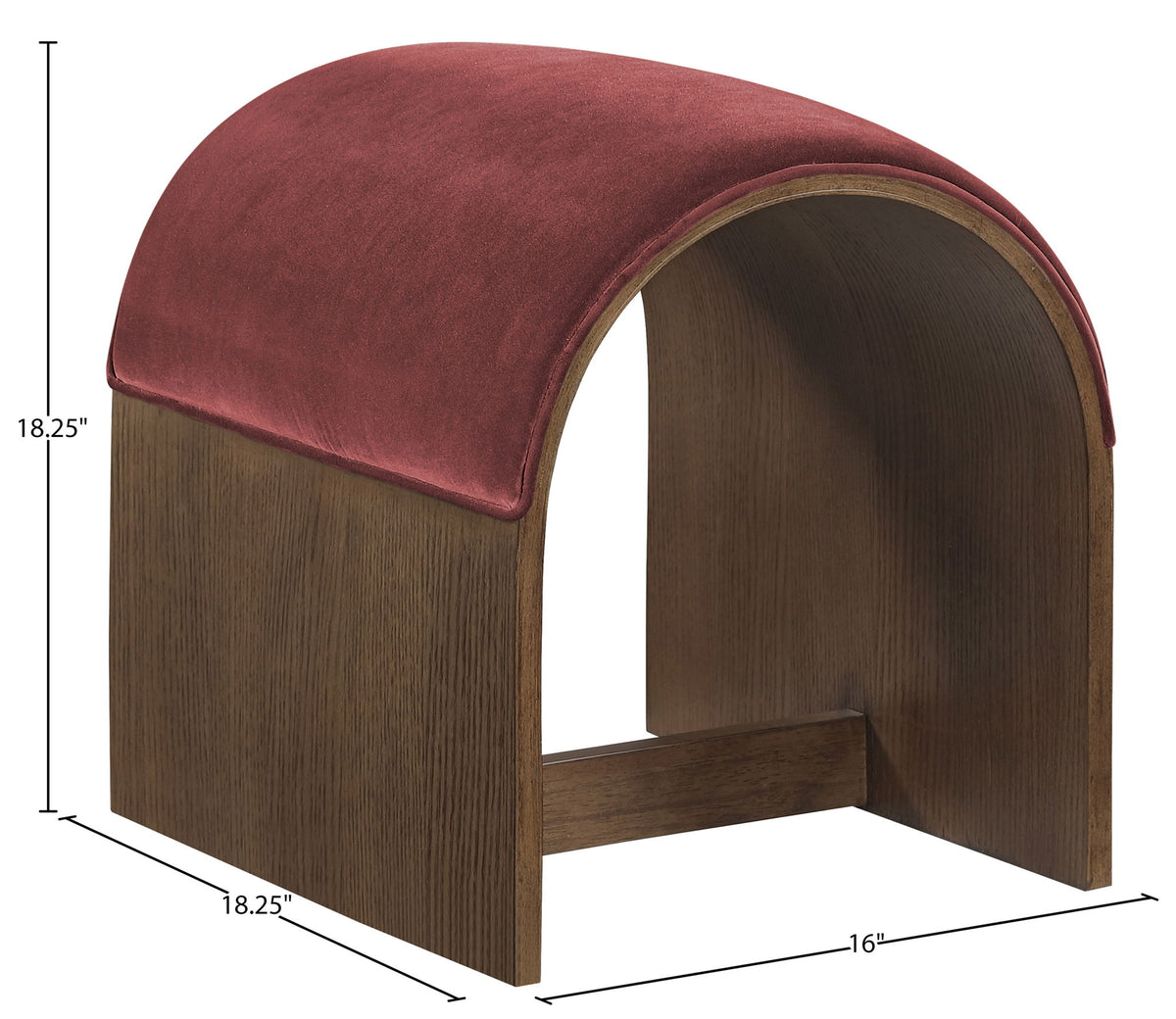 Sable - Velvet Performance Fabric Upholstered Bench