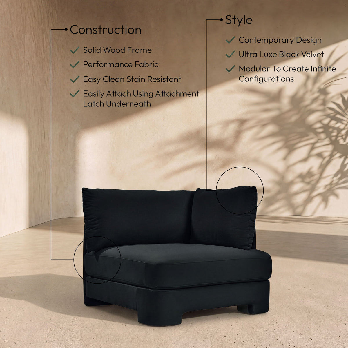 Hammond - Velvet Performance Fabric Upholstered Chair