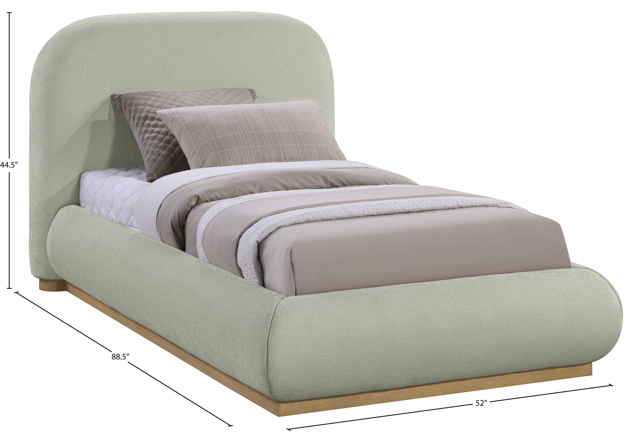 Vaughn - Chenille Bed With Natural Base