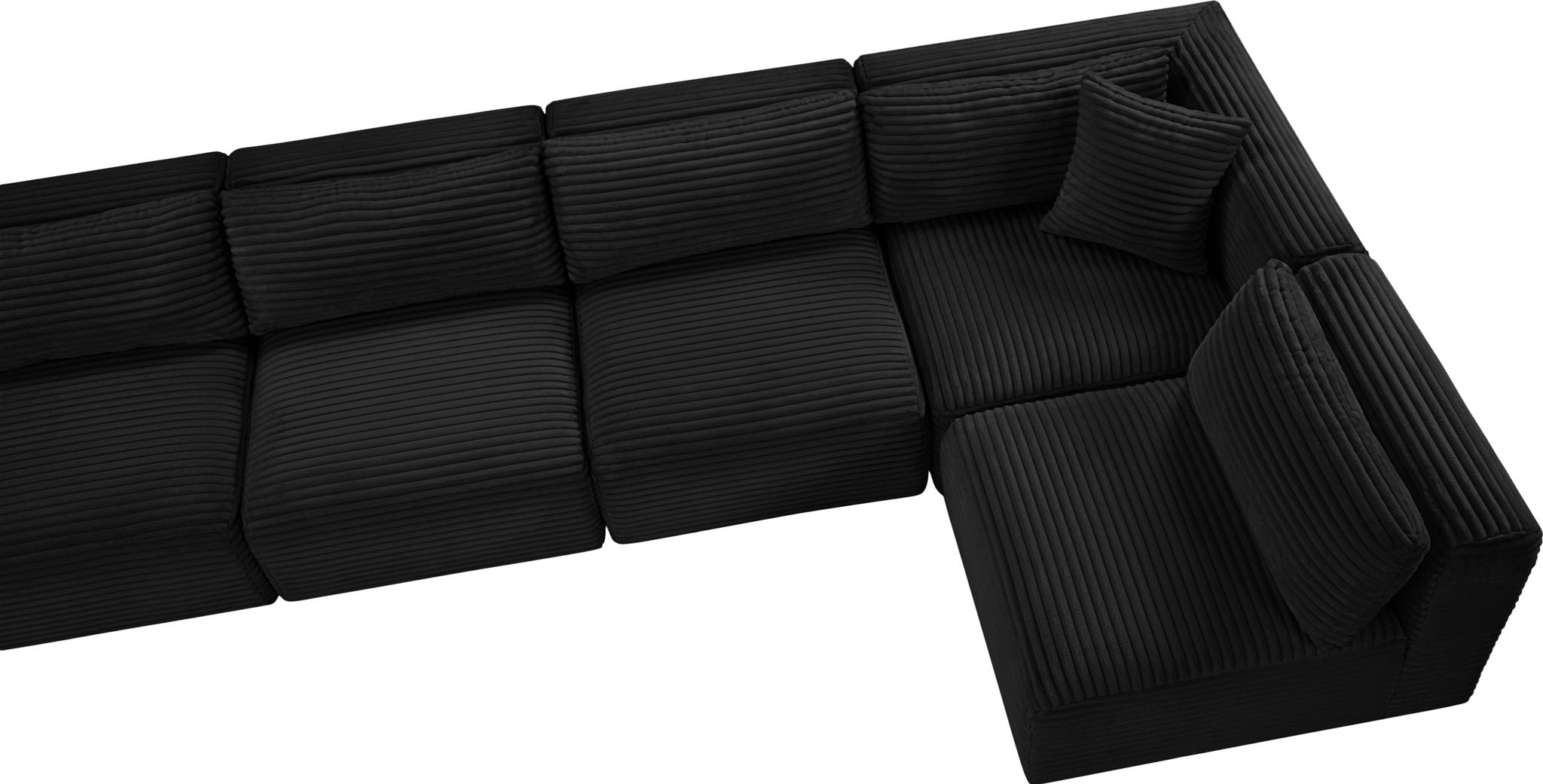 Shaggy - 7 Piece Modular U-Shaped Armless Sectional